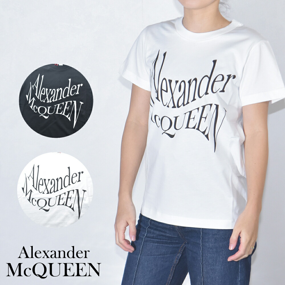【ALEXANDER MCQUEEN】アレックス ロゴ Tシャツ LD52 Alexander McQueen Logo Printed Crewneck T-shirt | italist