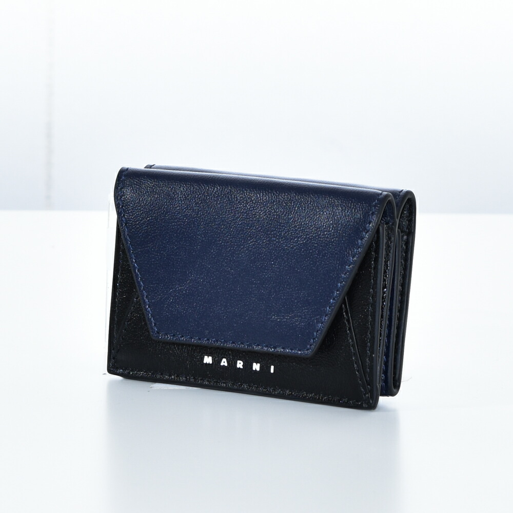 マルニ MARNI メンズ 財布 3つ折り財布 ロゴ ネイビー コンパクト PFMI0052U0｜MISH　店 31,070円