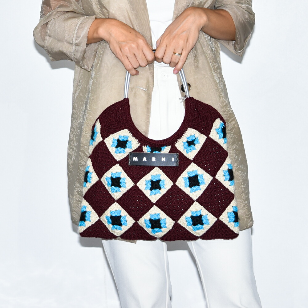 美品　MARNI MARKETロングウール フレームバッグ　マルニ マーケット 新作】☆マルニマーケット コピー☆ロングウール☆フレーム