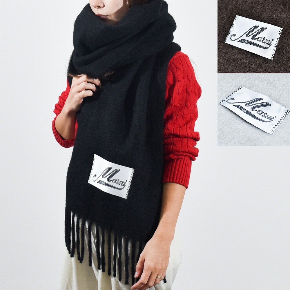 楽天市場】MARNI マルニ アルパカ チェック ラベルロゴ マフラー