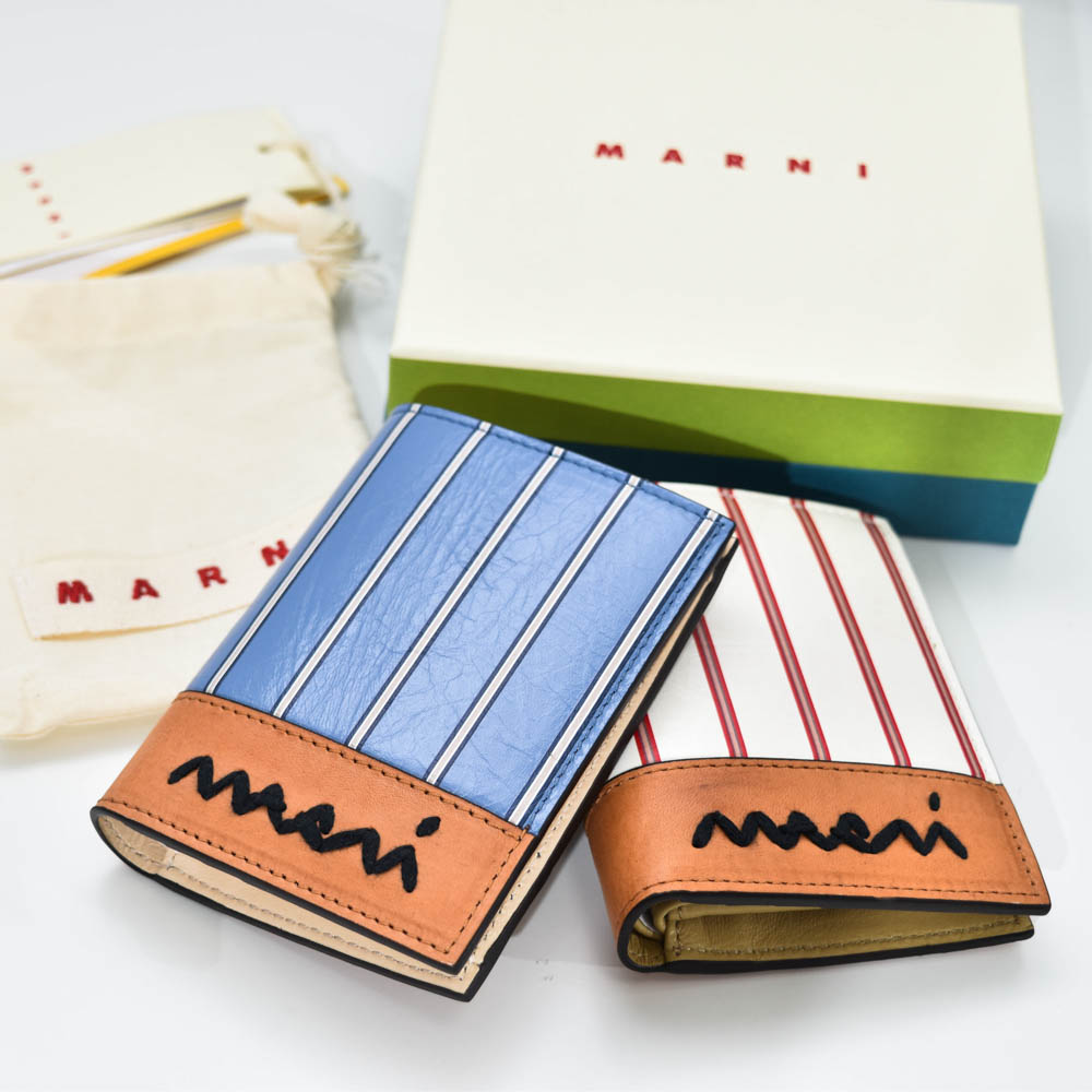 マルニ  金入れ レディース  白いこと  なめし革  二つ折りウォレット  スナップボタン  MARNI PFMOQ14Q13 P8214