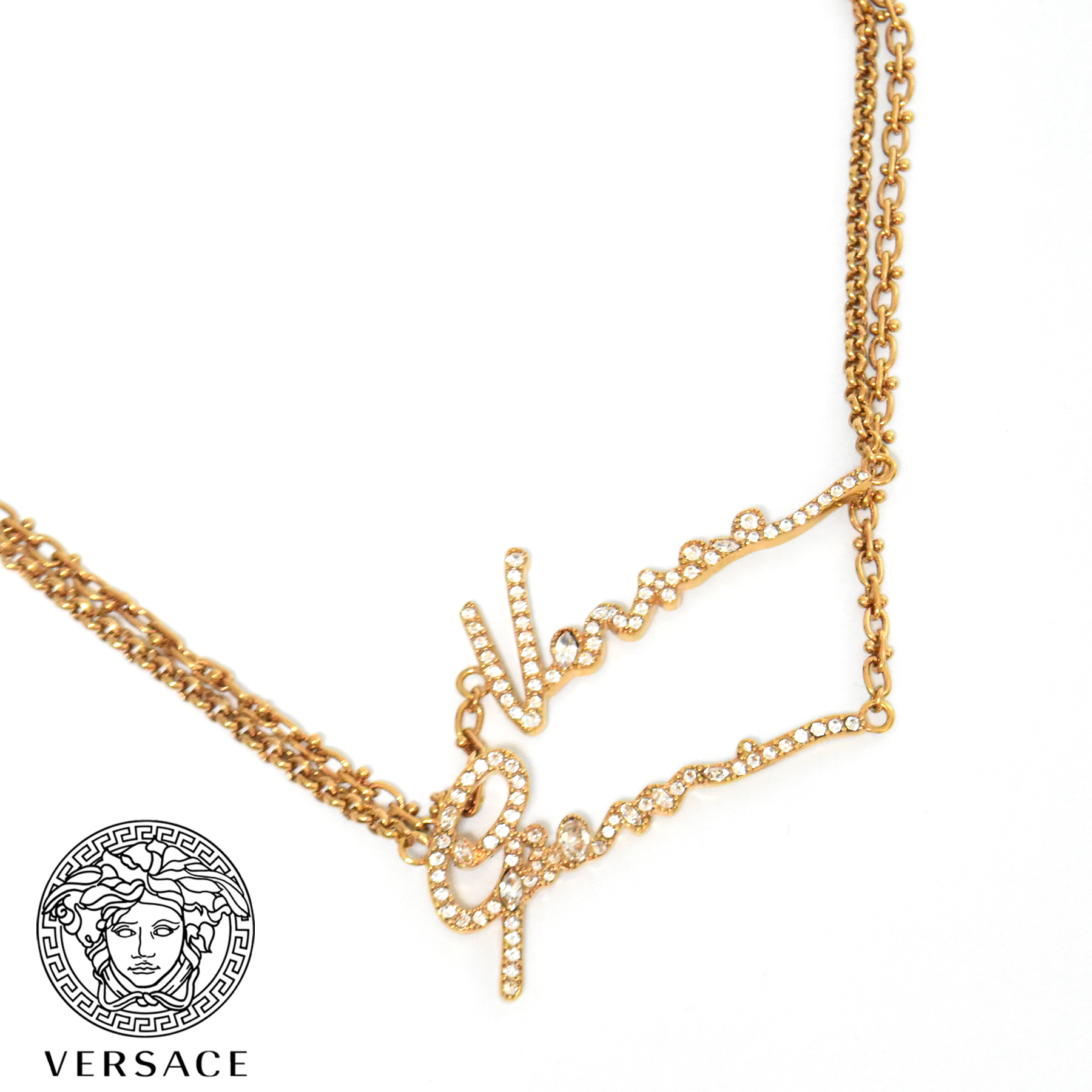 サマーセール35%オフ VERSACE ヴェルサーチ ラインストーンメダリオン