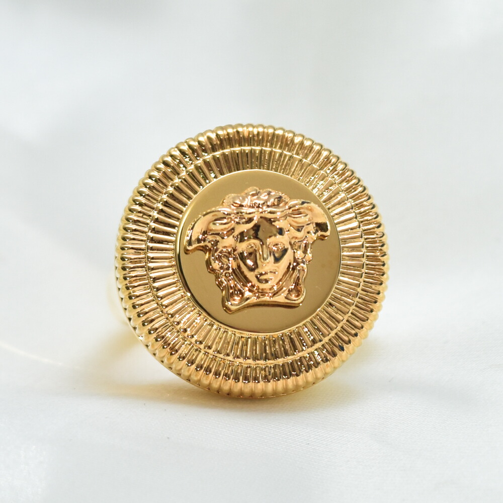 ヴェルサーチ 指環 輪っか メンズ ビギー メデューサ ゴールド VERSACE 1004594