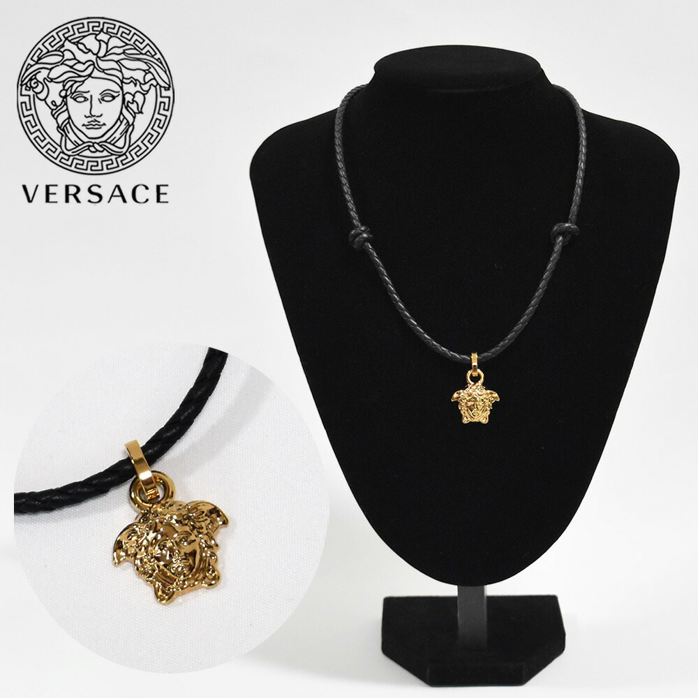 送料無料 激安 お買い得 キ フト ヴェルサーチ ネックレス メンズ レディース Versace ブランド 金属アレルギー ハイブランド ゴールド 本革 レザーペンダント メデューサ Whitesforracialequity Org