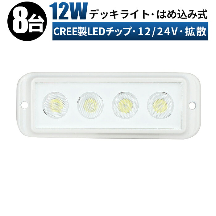 作業灯 LED ワークライト 投光器 【8台/最大14ヵ月保証】はめ込み式 12v 24v 12w 船舶 各種作業車対応 作業灯/投光器 コンパクト 防水 led作業灯 12v【5と0の日はポイント5倍】
