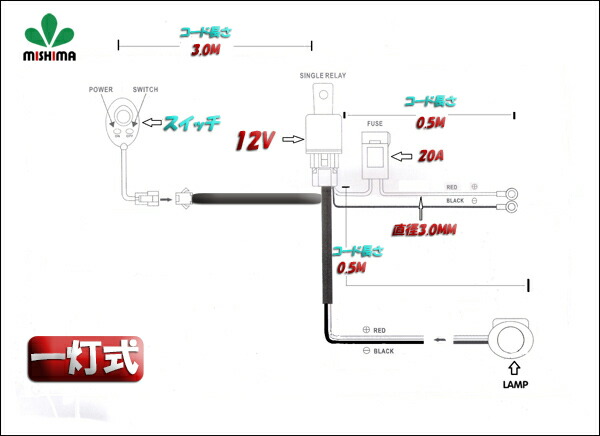 楽天市場 追跡あり 汎用 スイッチ付 リレーハーネス 作業灯 集魚灯用 ヒューズ付き 12v専用 Led配線 1 汎用 フォグランプ リレーハーネス スイッチ付 Hid ハロゲン Led リレー 配線 後付 ヘッドライトフォグ 増設 Led作業灯専門店 光殿堂
