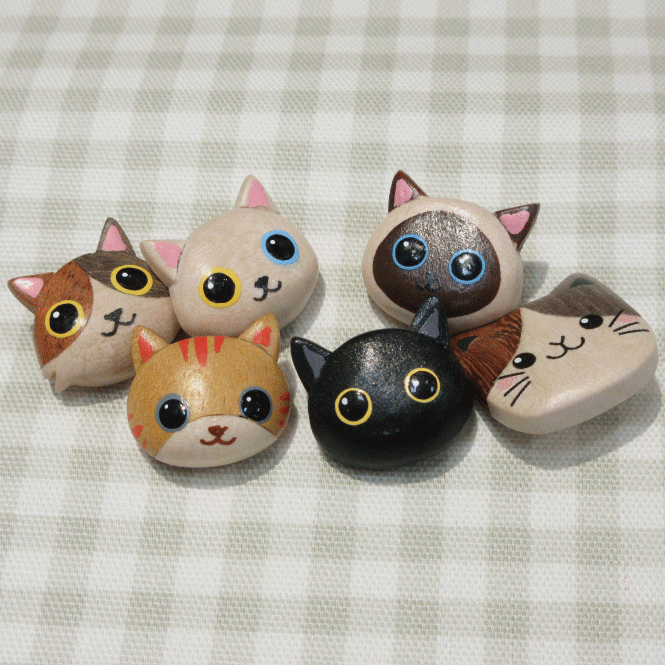 nago 猫のボタン 楽天市場】いろいろ猫 ボタン【8個セット】【ランダムねこちゃん