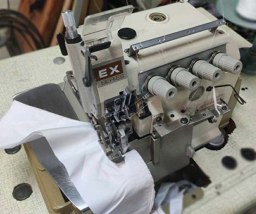 【中古】ペガサス EX3216-03 233-3ｘ4　２本針４本糸インターロックミシン (二又上ルーパーに交換しています） 頭部のみ｜ミシン屋さん3号店