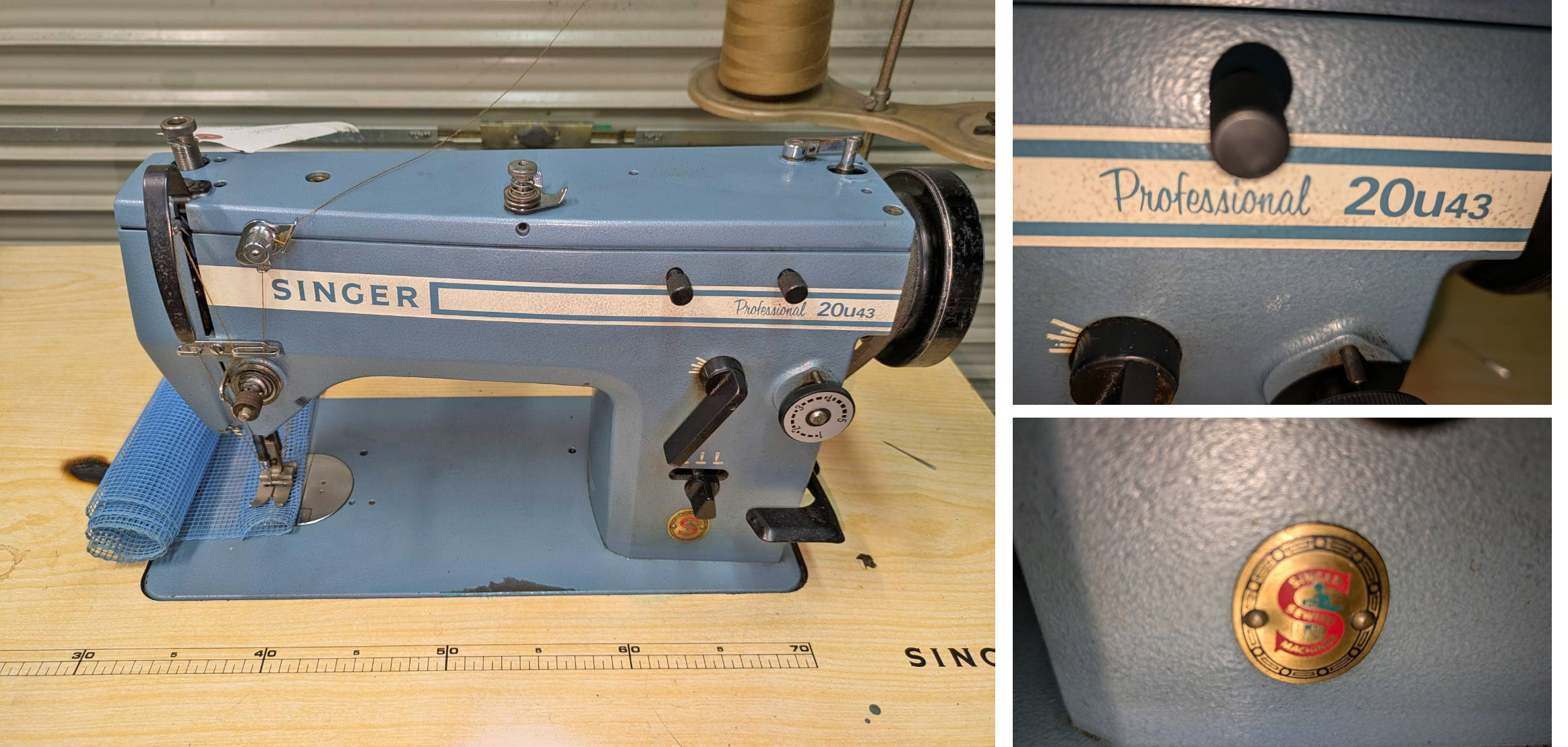 【中古】 歌うたい SINGER ２０U－４３型  2点チドリミシン 頭顱のみ。 最高限度振り幅：10粍 商い口幅0にして一直線仕立てものも能力のあるです。 生活家電-家電-ミシン