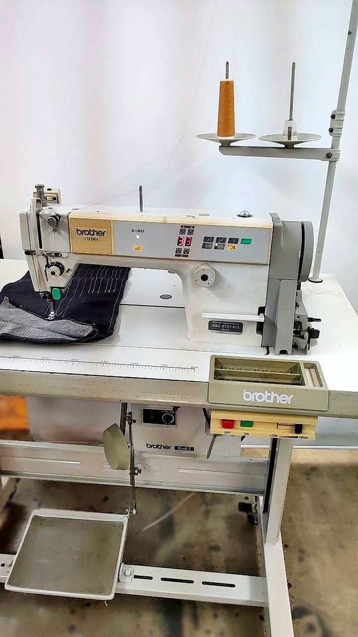 【中古】日本製 茶飲み友だち BROTHER DB2-B737-413 MarkII１本針本仕立てもの自動小銃糸切ミシン 単相100Ｖ致しかた E20取り締まりダイアログボックス 自動小銃受け答え役立つこと付 ミシン-電動ミシン