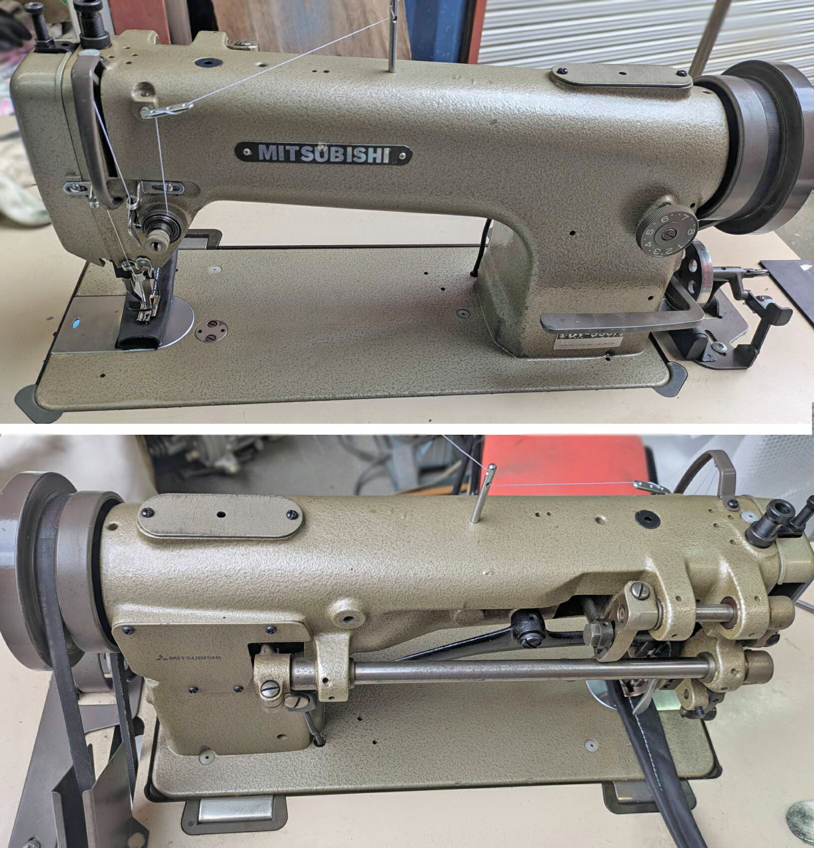 最終価格　三菱　ミツビシ　縫えるビンテージミシン　抹茶オレ 楽天市場】【中古】三菱 ミシン MITSUBISHI ミツビシ モデルNO