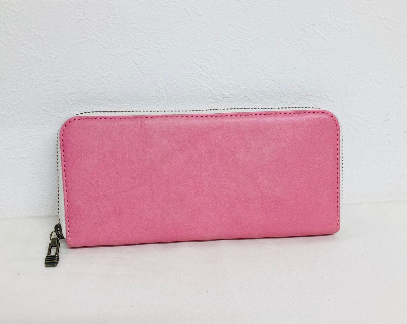 長財布 財布 姫路レザー ハンドメイド ピンク おしゃれ ラウンドファスナー 本革 手作り ギフト プレゼント 日本製