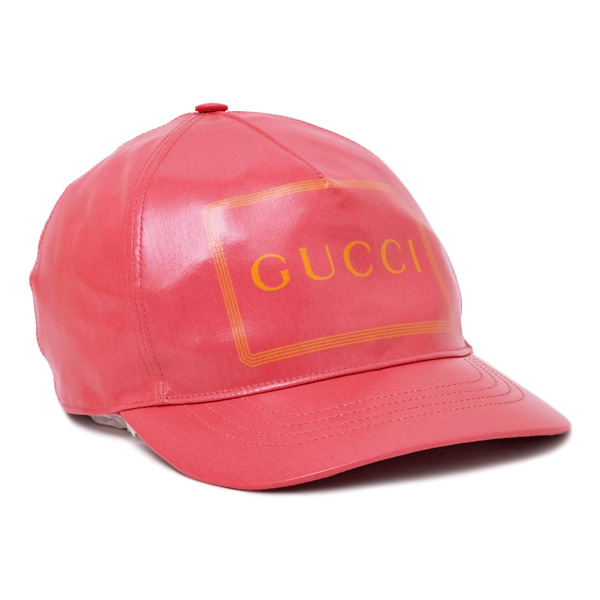 GUCCI グッチ キャップ ピンクx赤 57cm 4103624E0196 GUCCI - GUCCI グッチ キャップ 57cm ピンクx赤 【古着】【中古