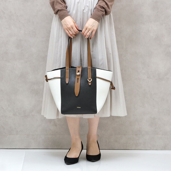 フルラ FURLA NET M TOTE レザー トートバッグ ショルダー ブラック 