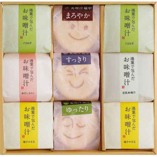 <仏事・弔事用>美噌汁最中、湯葉で包んだお味噌汁 9個箱 【楽ギフ_包装】【楽ギフ_のし宛書】 <仏事・弔事用>美噌汁最中、湯葉で包んだお味噌汁 9個箱 【楽ギフ_包装】【楽ギフ_のし宛書】