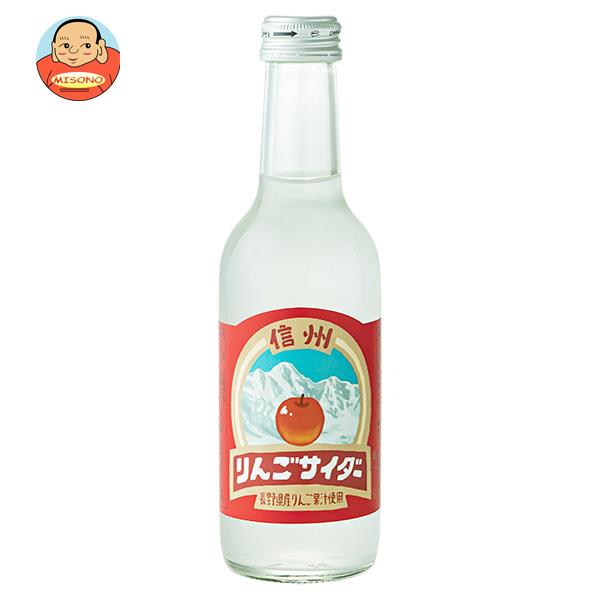 友桝飲料 信州りんごサイダー 245ml瓶×24本入×(2ケース)｜ 送料無料 サイダー りんご アップル 炭酸 スパークリング