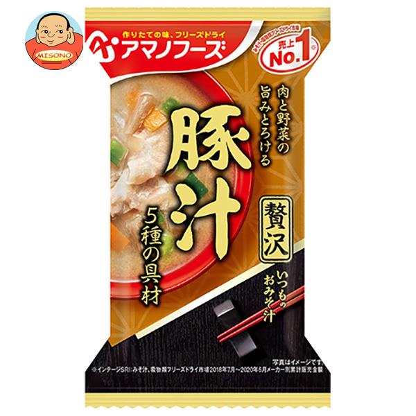 [ポイント5倍！7/26(日)1時59分まで全品対象エントリー&購入]アマノフーズ フリーズドライ いつものおみそ汁贅沢 豚汁 10食&times;6箱入&times;(2ケース)｜ 送料無料 一般食品 インスタント食品 味噌汁 即席｜飲料 食品専門店 味園サポート
