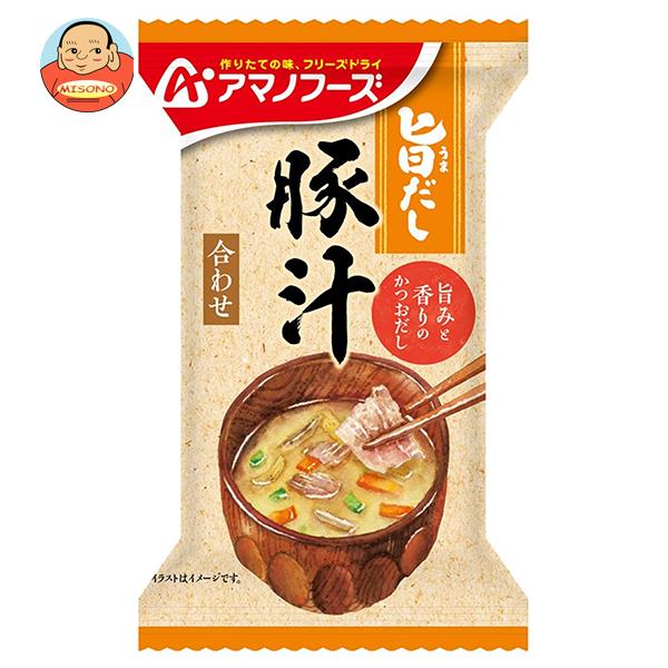 アマノフーズ フリーズドライ 旨だし 豚汁 10食×6箱入×(2ケース)｜ 送料無料 一般食品 インスタント食品 味噌汁 即席