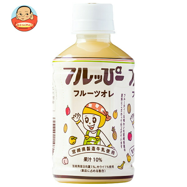 サンA フルッぴー フルーツオレ 240mlペットボトル×24本入×(2ケース)｜ 送料無料 果実飲料 フルーツオレ PET