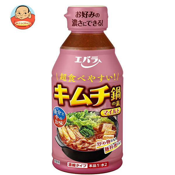 エバラ食品 キムチ鍋の素 マイルド 300ml×12本入×(2ケース)｜ 送料無料 だし 鍋スープ 濃縮 キムチ 素 鍋
