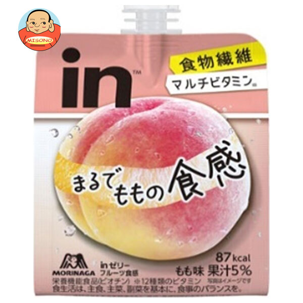 [ポイント5倍！7/26(日)1時59分まで全品対象エントリー&購入]森永製菓 inゼリー フルーツ食感 もも味 150gパウチ&times;36本入&times;(2ケース)｜ 送料無料 ゼリー ゼリー飲料 ピーチ 桃 もも｜飲料 食品専門店 味園サポート