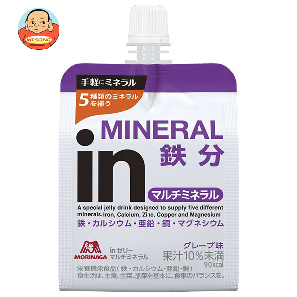[ポイント5倍！7/26(日)1時59分まで全品対象エントリー&購入]森永製菓 inゼリー マルチミネラル 180gパウチ&times;36本入&times;(2ケース)｜ 送料無料 ゼリー飲料 ウイダー ゼリー 栄養｜飲料 食品専門店 味園サポート