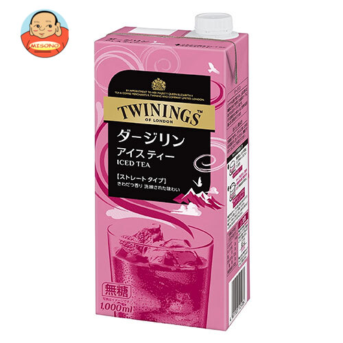 片岡物産 トワイニング アイスティー ダージリン(無糖) 1000ml紙パック×6本入×(2ケース)｜ 送料無料 紅茶 ダージリン