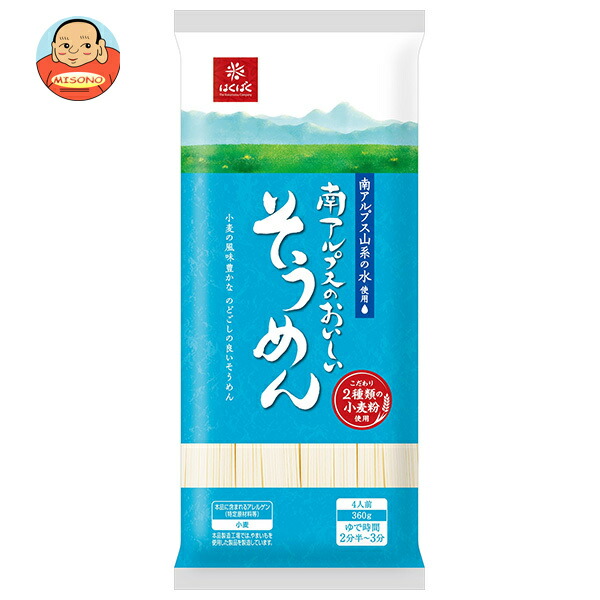 はくばく 南アルプスのおいしいそうめん 360g×12袋入×(2ケース)｜ 送料無料 乾麺 素麺 のどごし