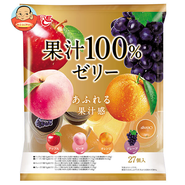 [ポイント5倍！4/17(金)9時59分まで全品対象エントリー&購入]エースベーカリー 果汁100%ゼリー 27個×16袋入×(2ケース)｜ 送料無料 お菓子 おやつ ゼリー フルーツ 濃縮果汁使用