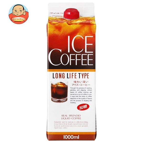 ジーエスフード GS アイスコーヒー 加糖 1000ml紙パック&times;12本入&times;(2ケース)｜ 送料無料 珈琲 アイスコーヒー 加糖 濃いめ｜飲料 食品専門店 味園サポート