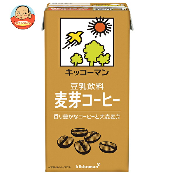 キッコーマン 豆乳飲料 麦芽コーヒー 1000ml紙パック×12(6×2)本入×(2ケース)｜ 送料無料 豆乳 キッコーマン コーヒー 珈琲 1l 紙パック