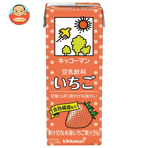 楽天市場】キッコーマン 豆乳飲料いちご（イチゴ）200ml×18本