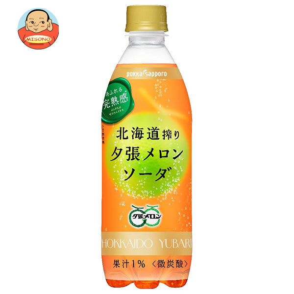 [ポイント5倍！4/10(金)1時59分まで全品対象エントリー&購入]ポッカサッポロ 北海道搾り 夕張メロンソーダ 500mlペットボトル×24本入×(2ケース)｜ 送料無料 炭酸飲料 メロン フルーツ 果物 PET 夕張メロンソーダ 北海道 期間限定 ポッカサッポロ