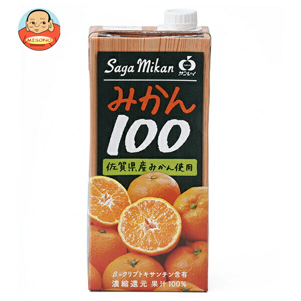 JAビバレッジ佐賀 みかん100 1L紙パック×6本入×(2ケース)｜ 送料無料 果汁 みかん オレンジジュース 100% 温州みかん