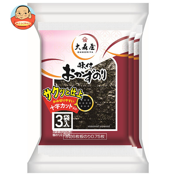 [ポイント5倍！4/10(金)1時59分まで全品対象エントリー&購入]大森屋 おかずのり (8切6枚)3袋×30個入｜ 送料無料 一般食品 乾物 海苔 味付のり サクッと仕上