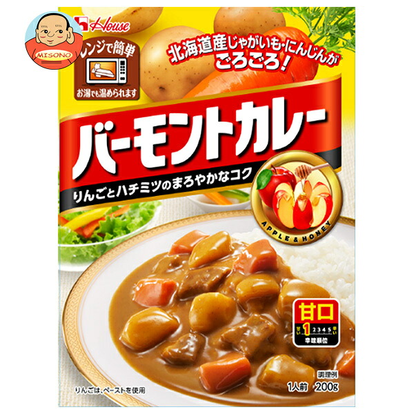 [ポイント5倍！7/26(日)1時59分まで全品対象エントリー&購入]ハウス食品 バーモントカレー 甘口 200g&times;30個入｜ 送料無料 カレー 甘口 レトルト食品｜飲料 食品専門店 味園サポート