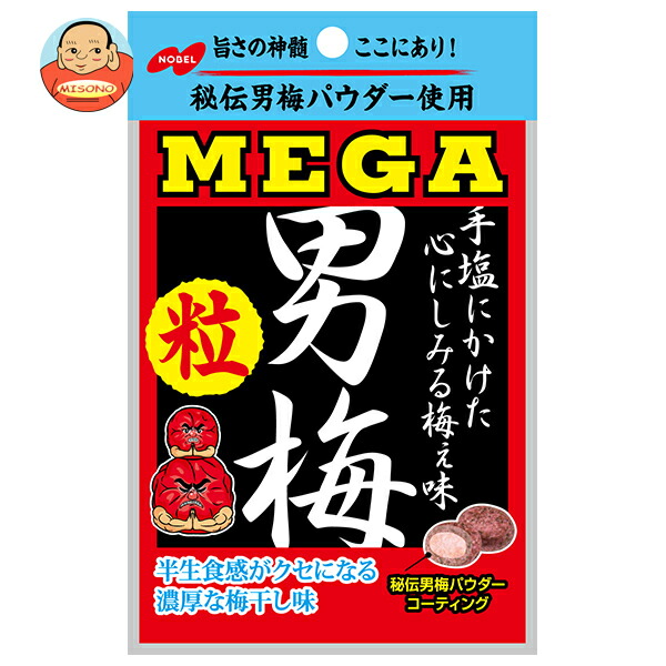 楽天市場】ノーベル製菓 MEGA 男梅 粒 36g×6個入×(2ケース)｜ 送料無料