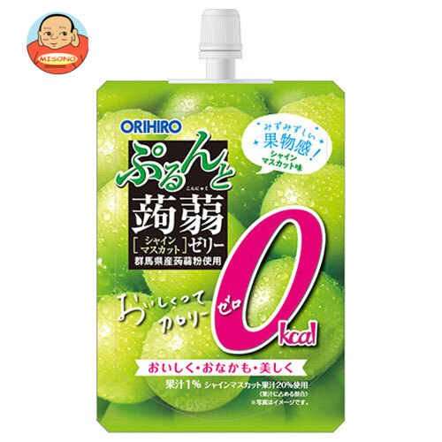 [ポイント5倍！7/26(日)1時59分まで全品対象エントリー&購入]オリヒロ ぷるんと蒟蒻ゼリー カロリーゼロ シャインマスカット 130gパウチ&times;48本入&times;(2ケース)｜ 送料無料 ゼリー ゼリー飲料 こんにゃくゼリー マスカット｜飲料 食品専門店 味園サポート