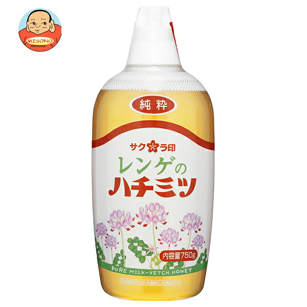 [ポイント5倍！7/26(日)1時59分まで全品対象エントリー&購入]加藤美蜂園 サクラ印 純粋レンゲハチミツ 750g&times;12本入&times;(2ケース)｜ 送料無料 嗜好品 シロップ はちみつ 蜂蜜｜飲料 食品専門店 味園サポート