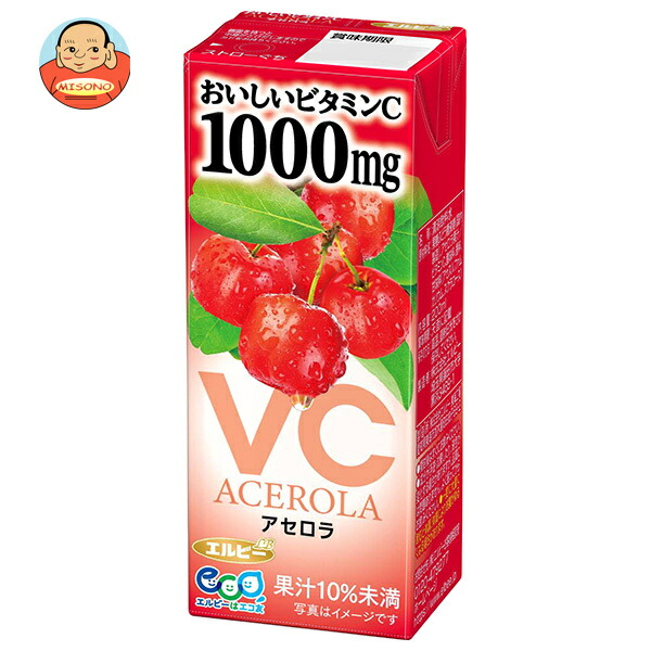 エルビー おいしいビタミンC アセロラ 200ml紙パック×24本入×(2ケース)｜ 送料無料 アセロラ 果汁 ビタミンC 紙パック
