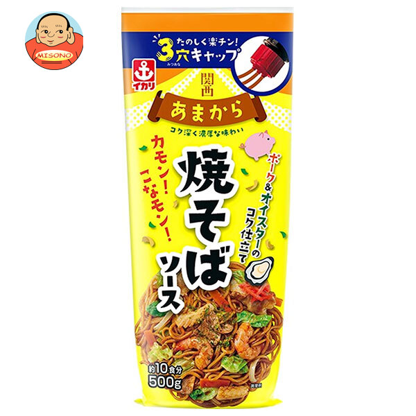 [ポイント5倍！4/17(金)9時59分まで全品対象エントリー&購入]イカリソース 関西あまから 焼そばソース 500g×10本入×(2ケース)｜ 送料無料 関西 ソース 濃厚 甘辛