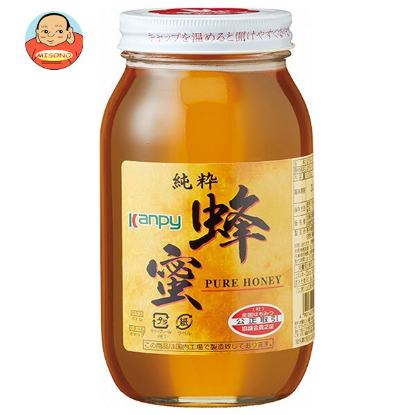 カンピー 純粋蜂蜜 1kg瓶×12個入×(2ケース)｜ 送料無料 はちみつ 蜂蜜 100％蜂蜜 公取マーク蜂蜜 純粋蜂蜜 瓶 公正取引委員会認定