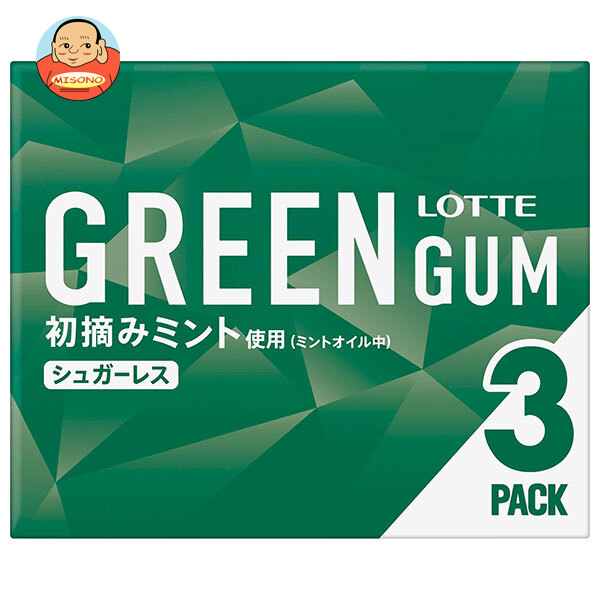ロッテ グリーンガム 3P×10個入×(2ケース)｜ 送料無料 菓子 板ガム ミントガム リフレッシュガム 定番