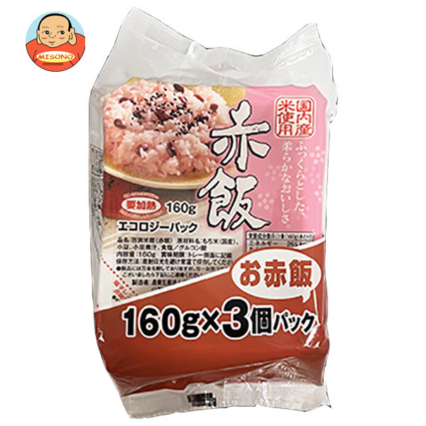 ドリームズファーム 赤飯 (160g×3P)×12個入｜ 送料無料 一般食品 レトルト食品 ご飯 国産 赤飯
