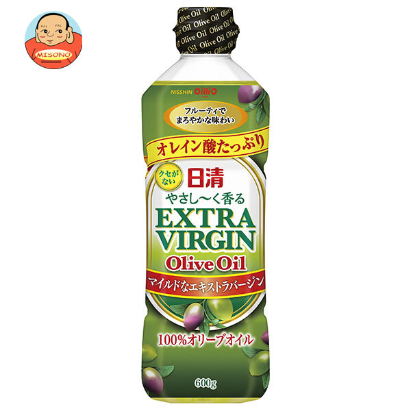 [ポイント5倍！7/26(日)1時59分まで全品対象エントリー&購入]日清オイリオ 日清やさし～く香る エキストラバージンオリーブオイル 600gペットボトル&times;10本入&times;(2ケース)｜ 送料無料 オリーブオイル 調味料 食用油 PET｜飲料 食品専門店 味園サポート
