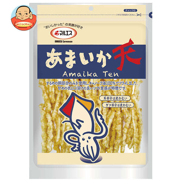 [ポイント5倍！7/26(日)1時59分まで全品対象エントリー&購入]マルエス あまいか天 200g&times;10袋入&times;(2ケース)｜ 送料無料 いかフライ イカフライ いか天 おつまみ 珍味 イカスナック 駄菓子 お酒 天ぷら｜飲料 食品専門店 味園サポート