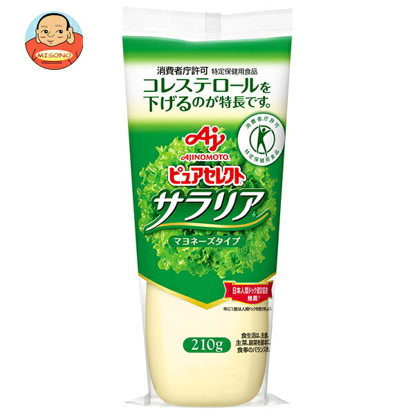 [ポイント5倍！7/26(日)1時59分まで全品対象エントリー&購入]味の素 ピュアセレクト サラリア【特定保健用食品 特保】 210g&times;20本入&times;(2ケース)｜ 送料無料 マヨネーズ 低脂肪 コレステロール控えめ 健康 マヨ ドレッシング サラダ 調味料｜飲料 食品専門店 味園サポート