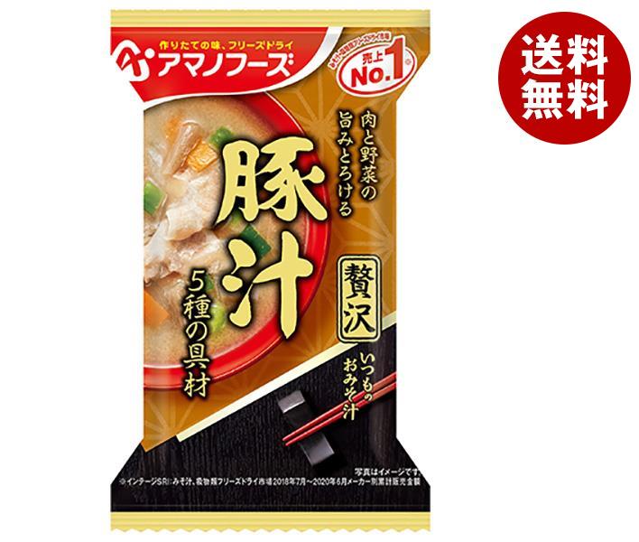 [ポイント5倍！7/26(日)1時59分まで全品対象エントリー&購入]アマノフーズ フリーズドライ いつものおみそ汁贅沢 豚汁 10食&times;6箱入&times;(2ケース)｜ 送料無料 一般食品 インスタント食品 味噌汁 即席｜MISONOYA店