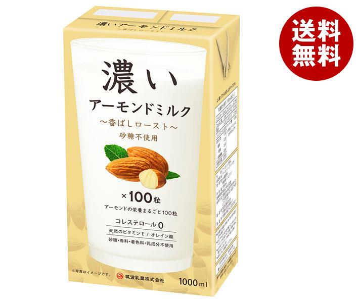 [ポイント5倍！4/10(金)1時59分まで全品対象エントリー&購入]筑波乳業 濃いアーモンドミルク 香ばしロースト 1000ml紙パック×12本入×(2ケース)｜ 送料無料 アーモンドミルク 紙パック ロースト