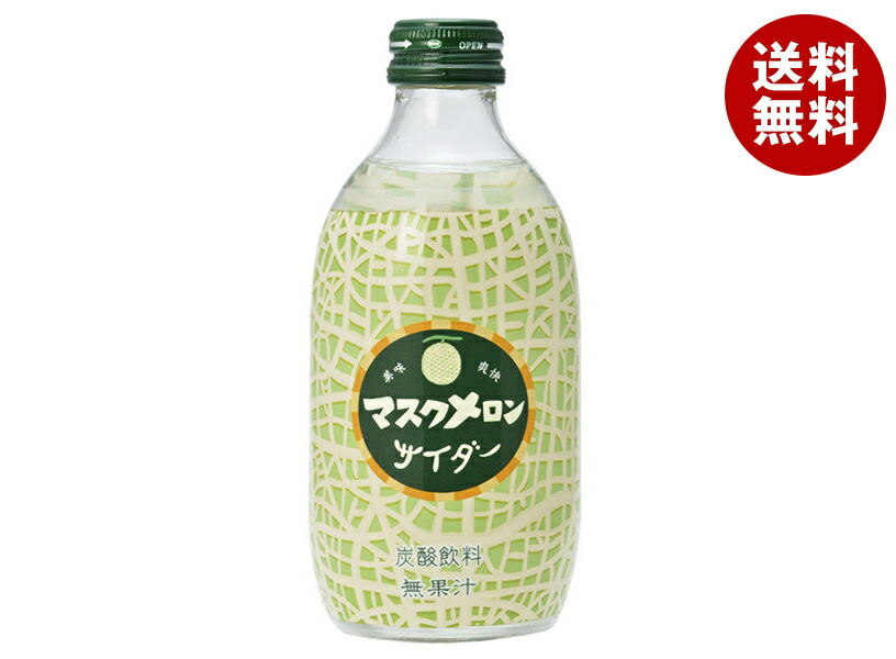 [ポイント5倍！4/10(金)1時59分まで全品対象エントリー&購入]友桝飲料 マスクメロンサイダー 300ml瓶×24本入×(2ケース)｜ 送料無料 サイダー ソーダ 炭酸 スパークリング メロン 5,219円